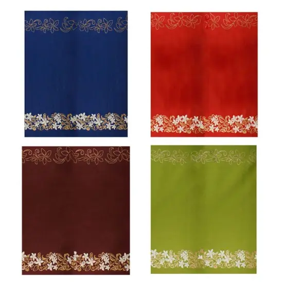 1 Yard Tiare & Swirls Double Border Glitter Polyester Fabric, 36in L x 60in W Premium Textile Red {3}