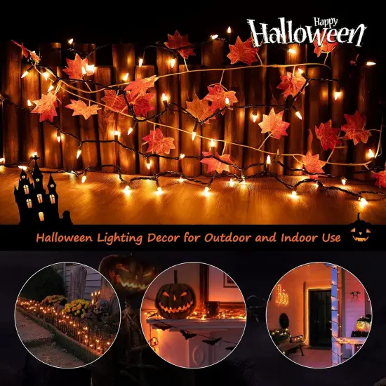 Candy Corn Halloween String Lights - Yellow & Orange {4}