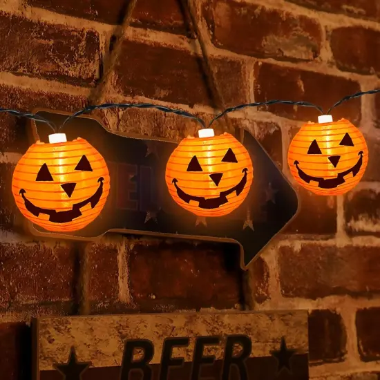 8.5FT Halloween Pumpkin Lantern String Lights - 10 LED {3}