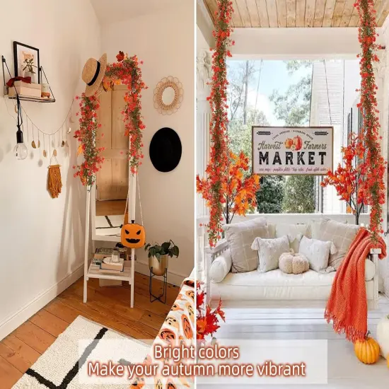 Fall Leave,Fall Fake Plants,Fall Eucalyptus Garland(Salmon) {3}