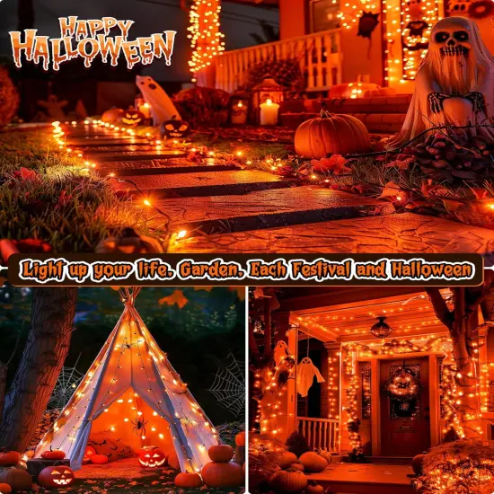 Orange Halloween Mini Lights - 50 Lights {2}