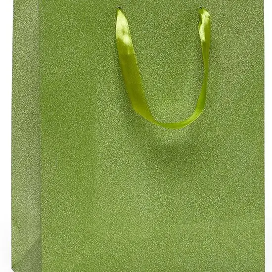 Durable Glitter Grain Euro Totes 7'' x 3 7/8'' x 9 1/16'' for Gifts Lime {6}
