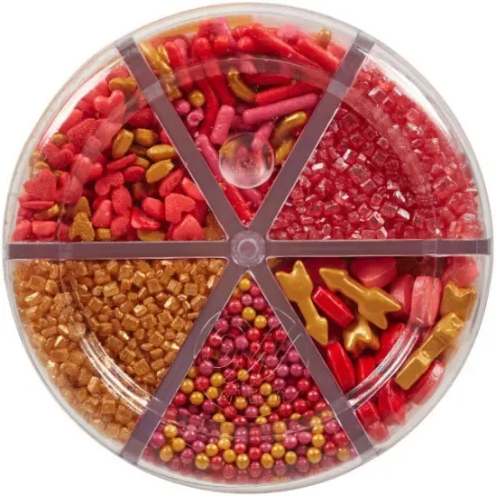 Wilton 6 Cell Metallic Valentine's Day Sprinkles Mix 6.98 oz. {5}