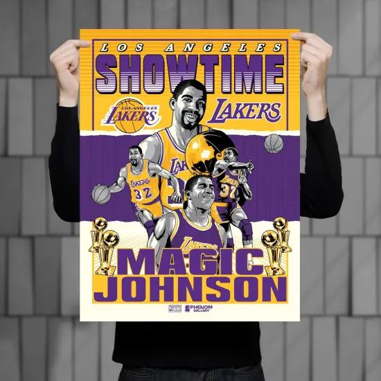 Phenom Gallery Los Angeles Lakers "Showtime" Magic Johnson Deluxe Framed Serigraph Print {2}