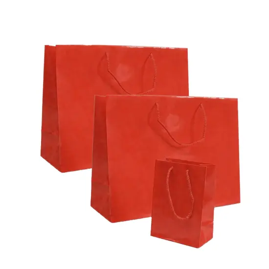 Compact Glossy Euro Totes 16'' x 6'' x 12'' for Jewelry and Accessories Red {2}
