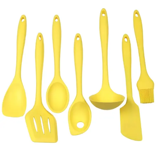 Chef Craft 7 Piece Premium Silicone Kitchen Tool and Utensil Set Yellow {1}