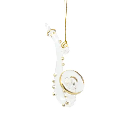 Egyptian Glass Saxophone Ornament with Gold Accents {1}