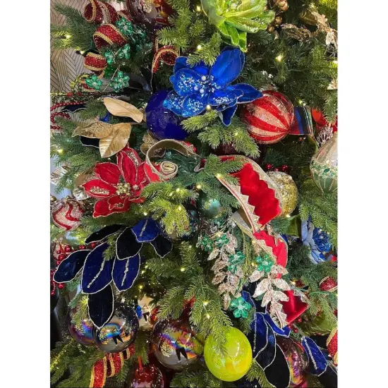 21" Sequin Magnolia Bloom Spray: Blue {3}