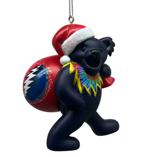 Grateful Dead Bear with Toy Bag Ornament - Royal Purple {3}