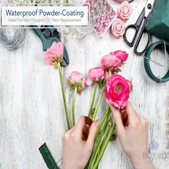 Royal Imports Bulk Green Paddle Wire Spool 120 YD roll, 23 Gauge, Floral Arrangements, Florist Supplies, Jewelry, Gift, Crafts, Wreath Making, Flower Garland, Plant Stem Garden Ties, Bouquet Bind Wrap {5}