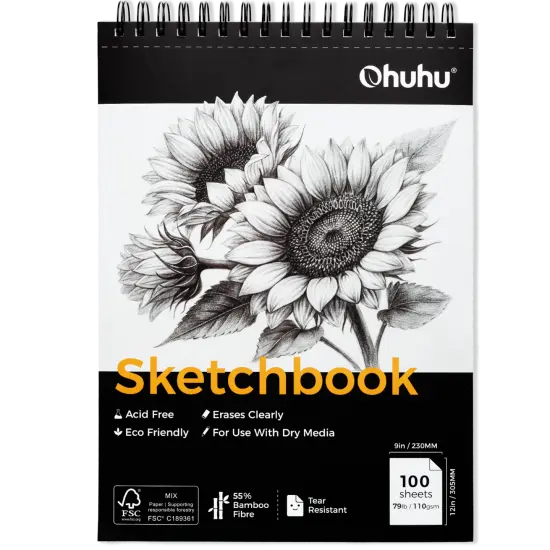 Ohuhu Sketchbook, 9" x 12" &ndash; 100 Sheets (79lb/110gsm) {1}