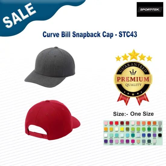 Sport-Tek&reg; Curve Bill Snapback Cap Black {3}