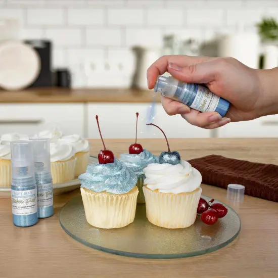 Bakell - Soft Blue Tinker Dust Edible Glitter (4g, 1x Spray Pump) for Food, Desserts, and Beverages! {4}