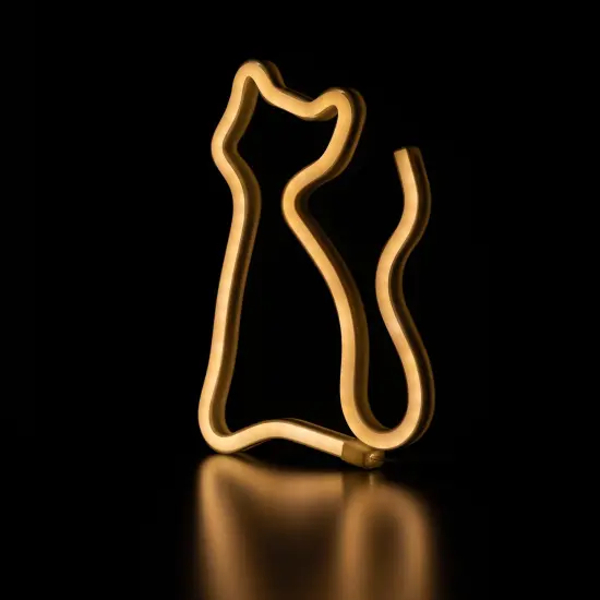 Northlight LED Cat Neon Lighted Wall Art - 9" - White {6}
