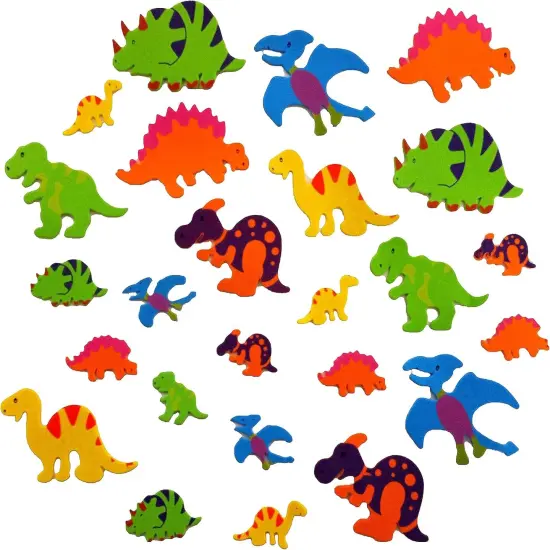 Self Adhesive Craft Stickers, Carnival, Planets, Farm Animals, Princess, Dinosaur Themed Stickers (500 Piece Party Packs) (Dinosaur) {1}