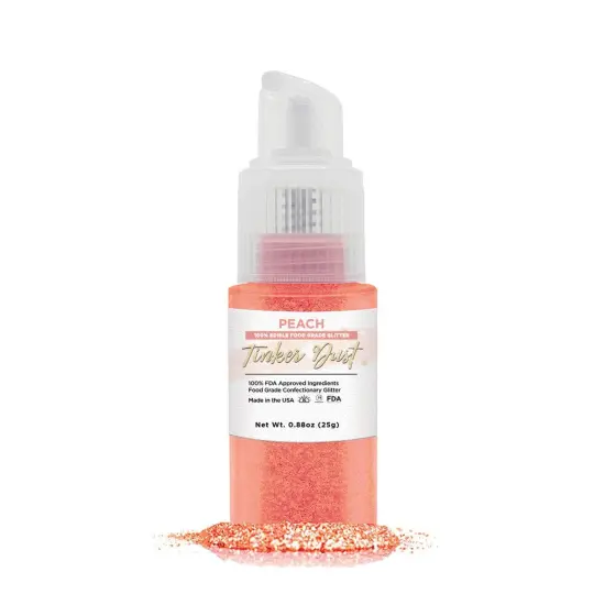 Bakell - Peach Tinker Dust Edible Glitter (25g, 1x Spray Pump) for Food, Desserts, and Beverages! {6}