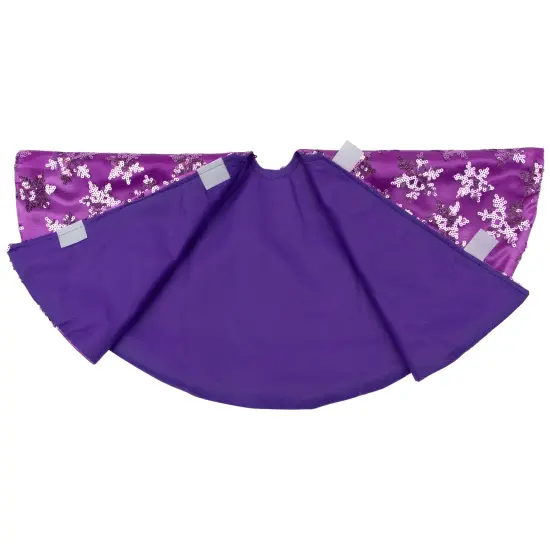 Northlight Sequin Snowflake Mini Christmas Tree Skirt - Purple - 20" {6}