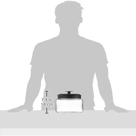 Montana Glass Jars with Fresh Sealed Lids, Black Metal, 48 oz (Set of 4) - {5}