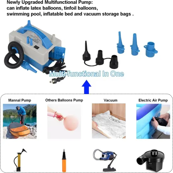 Balloon Pump Electric Air Pump Inflator Deflator Multi-Functional for Inflatables Balloons Party Decoration {2}