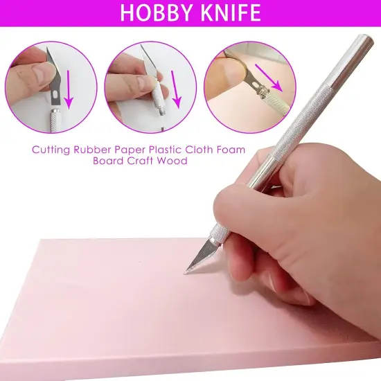 12PCS Rubber Carving Blocks Linoleum Block 4"x6" Rubber Stamp Carving Blocks Stamp Making Kit Linoleum Cutter with Blades and Carving Rubber Stamps for Stamp Carving, Printmaking {3}