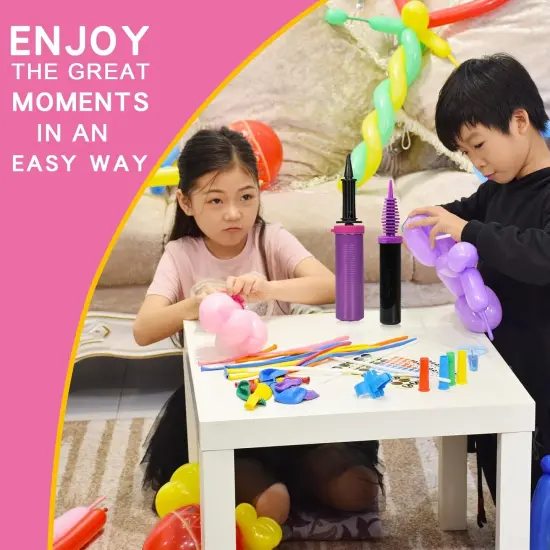 Balloon Pump, 3-Pack Can inflate Balloons in Both Directions Balloon Pump Hand, Fits160 260 Magic Foil Round Balloons {4}