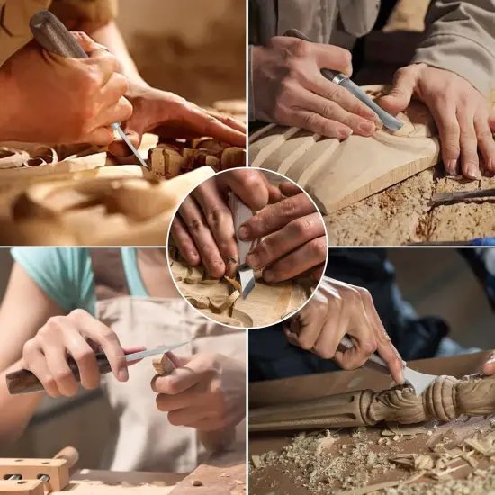 Wood Carving Tools Sets Deluxe Wood Carving Kit Wooden Carving Knife Wood working Carving Knife Tools Set with Large Leather Case For Beginner and Carpenter Experts {2}