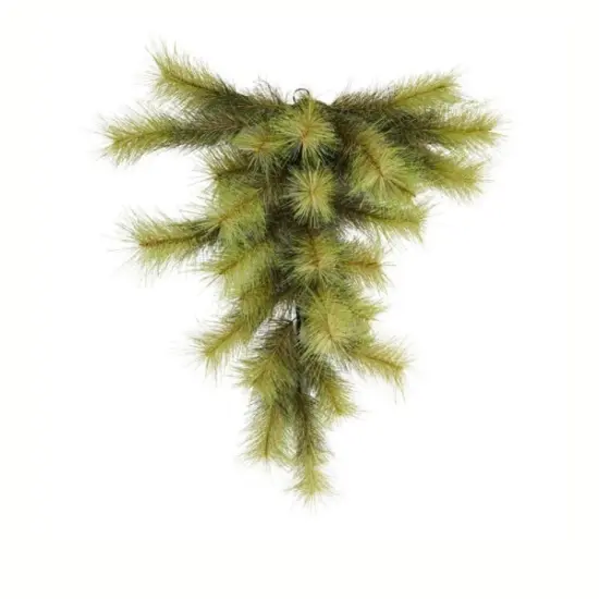 28" Artificial Pine Teardrop Swag &ndash; Faux Greenery for Christmas, Holiday Front Door or Mantel Decor-XX9333 {1}