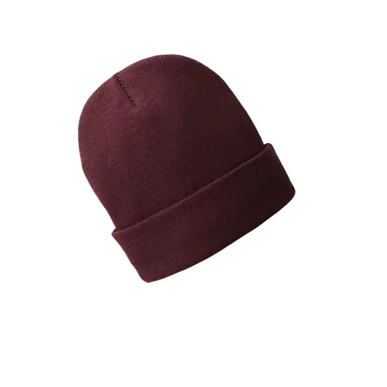 Port & Company&reg; Knit Cap with Fleece Lining Maroon {6}
