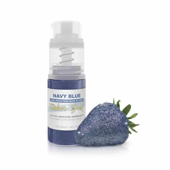 Bakell - Navy Blue Tinker Dust Edible Glitter (4g, 1x Spray Pump) for Food, Desserts, and Beverages! {1}