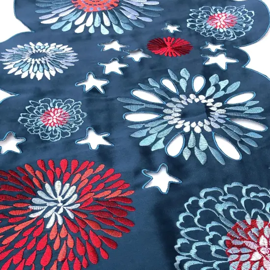 Spectacular Festive Flowering Fireworks Printed Easy-Care Fabric Table Linen {2}