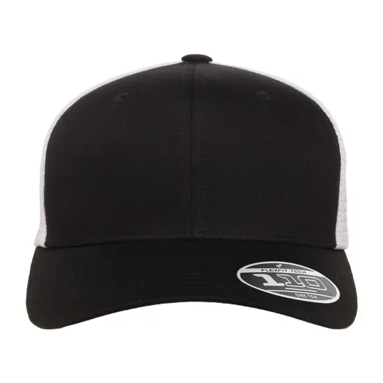 Flexfit&reg; Adult Adjustable Mesh Cap BLACK/ WHITE {1}