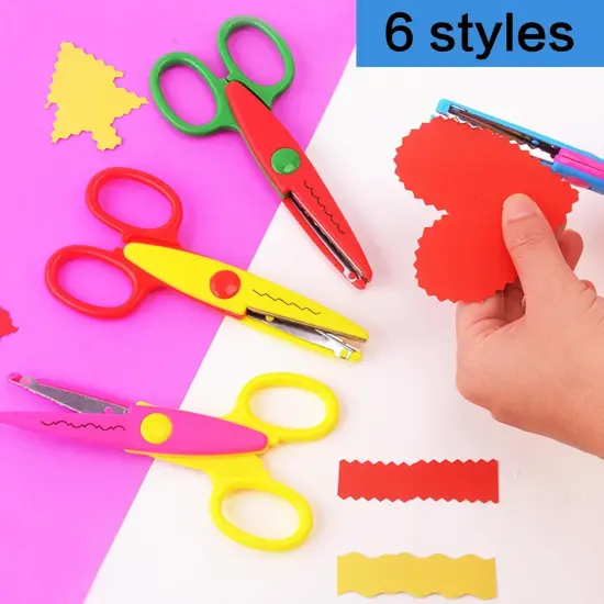 Decorative Edge Scissors Set, 6Pack 5-inch Serrated Craft Scissors Pattern School Supplies DIY Projects and Craft Fancy Design {2}