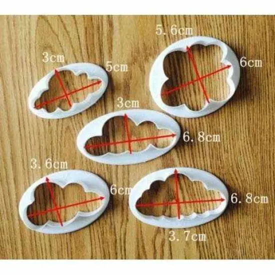 5 PC Clouds and Cloud Shape Cookie Cutter Set {3}