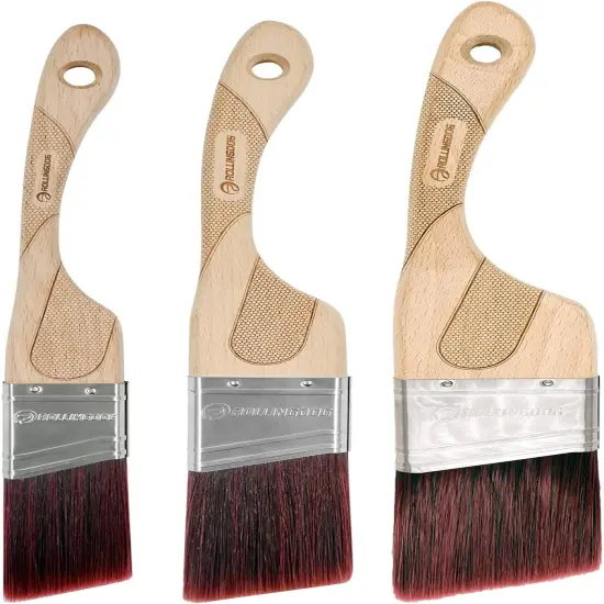 Angled Paint Brush - Trim Brush with Ergonomic Wood Handle for Wall, Furniture, Cutting in Painting,3PC(1.5",2",2.5") {1}