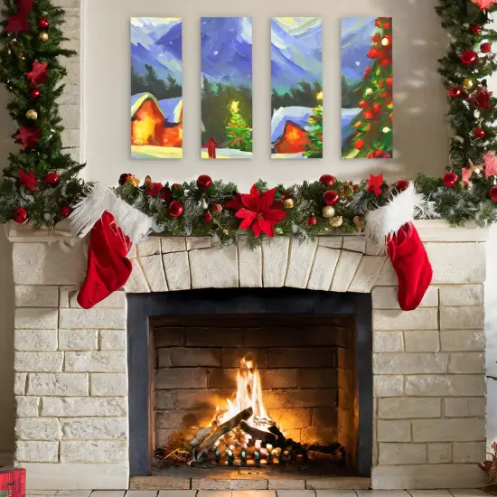 6 Pack Unfinished Wood Canvas Boards for Crafts, Wooden Panels for Painting (4 x 12 in) Brown {2}