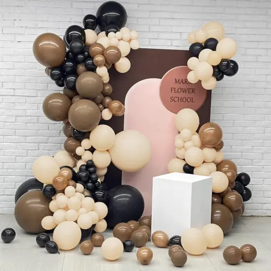 Brown Black Nude Balloon Garland Arch Kit, 160Pcs Latex Balloons Different Size 18 12 10 5 inch for Birthday Bridal Baby Shower Gender Reveal Wedding Retirement Party Decorations {4}