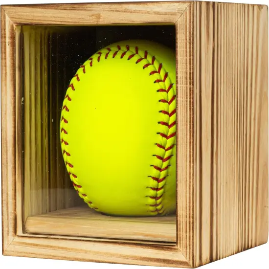 9" Baseball 12" Softball Display Case for Balls Homerun Shadow Box Frame Wall Mount Small Stand Holder Cubes Memorabilia Clear Sport Collectibles Single Gifts for Boys Carbonized {1}
