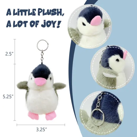 Wrapables Cute Plush Keychain Pendant Charm for Bag, Penguin {2}