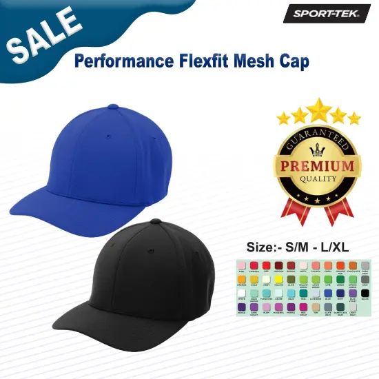 Sport-Tek&reg; Performance Flexfit Mesh Cap True Red {3}