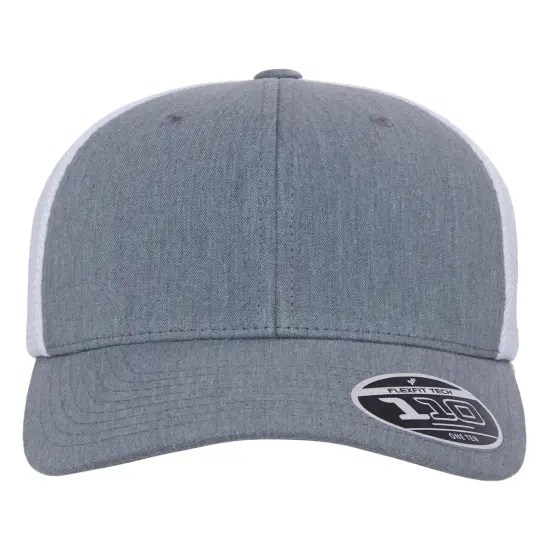 Flexfit&reg; Adult Adjustable Mesh Cap HTHR GREY/ WHITE {1}