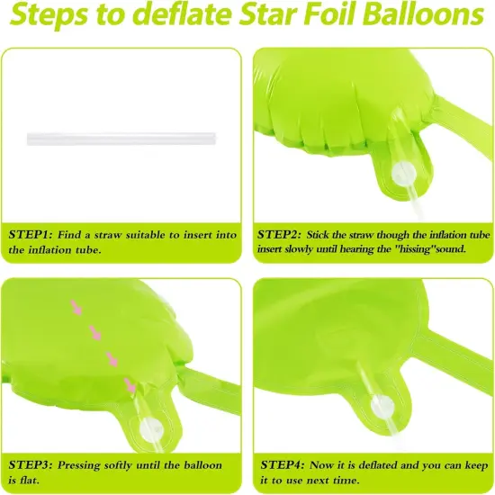 60 Pcs Fruit Green Star Balloons Foil Starburst Balloons Explosion 12 Point Cone Balloon Large for Wedding Anniversary Backdrop Birthday Party Decorations {3}