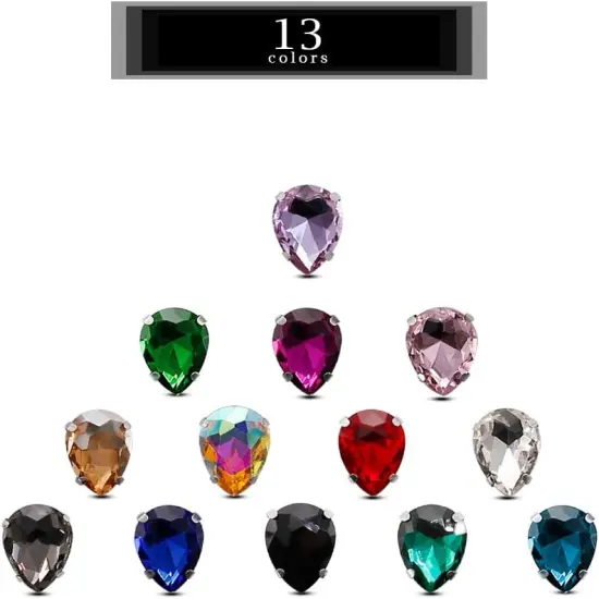 Sew on Rhinestones 100 PCS Mixed Shapes Glass Rhinestones Sew on Crystal Gems Mental Flatback with Silver Claw for Jewelry Crafts Clothes Shoes Costume Garment Champagne {5}