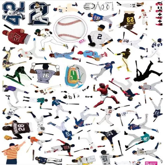 100 Pcs Baseball Stickers | Design for Laptop, Notebooks, Skateboards, Waterbottles | Waterproof Vinyl Stickers {2}