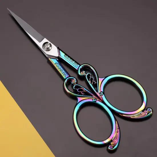 Premium Manicure Scissors Multi-purpose Stainless Steel Cuticle Pedicure Beauty Grooming Kit for Nail, Eyebrow, Eyelash, Dry Skin Curved Blade 3.5 inch {2}