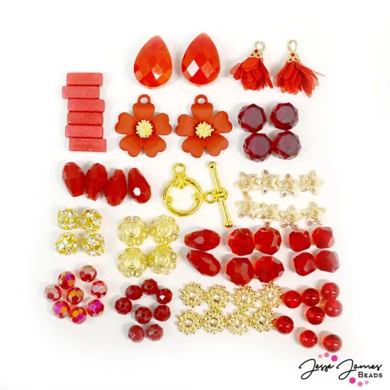 Jesse James Beads Strawberry Rhubarb Mini Bead Mix {2}