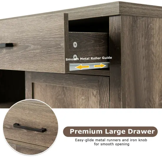 Costway Buffet Cabinet Sideboard Console Storage Cabinet side Cabinet With Two Drawers Brown {6}