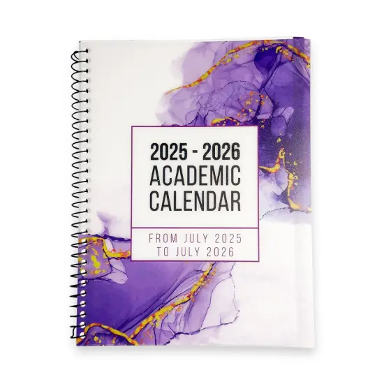 RE-FOCUS THE CREATIVE OFFICE 2025-2026 July through June Academic Calendar Planner &ndash; Weekly & Monthly Views with Time Slots | Durable & Portable Design Purple {7}