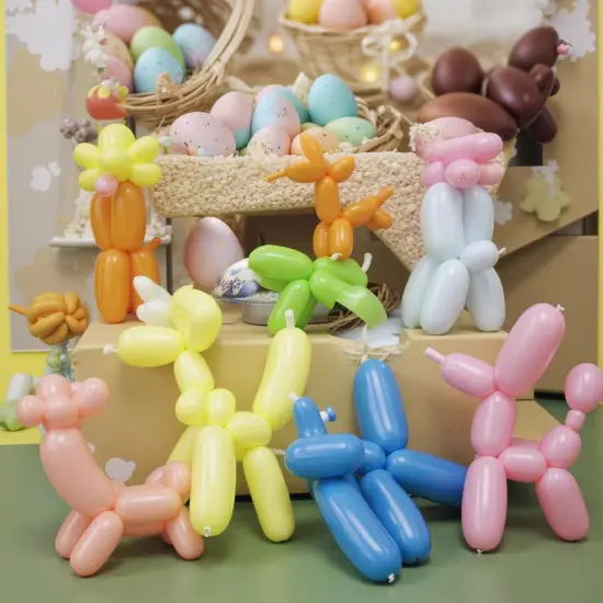 Pink 260 Animal Balloons，100 PCS Long Latex Balloons for Animal Modeling Weddings Birthdays Festival Party Decor {3}