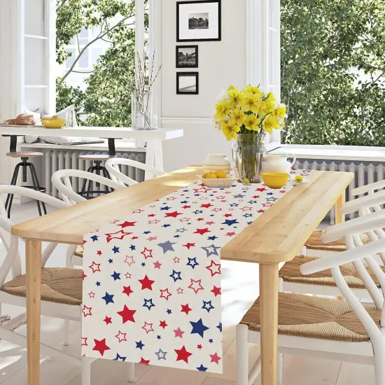 Memorial Day Independence Day 4th of July Table Runner Stars Patriotic America Table Decoration Home Kitchen Dining Indoor Holiday Farmhouse Decor {4}
