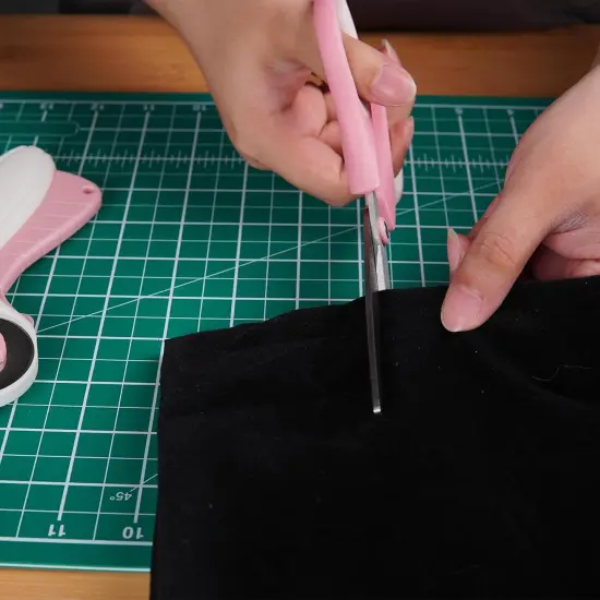 Pink Professional Sewing Scissors Set: Big Scissors, Small Scissors, Rotary Cutter with 3pcs Extra Blades for Cutting Fabric {4}